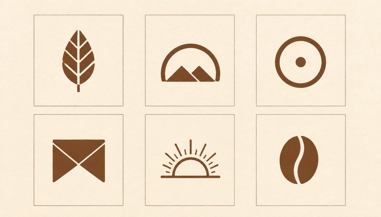 Six abstract brand marks arranged in a grid, one for each brand under the operator's care.